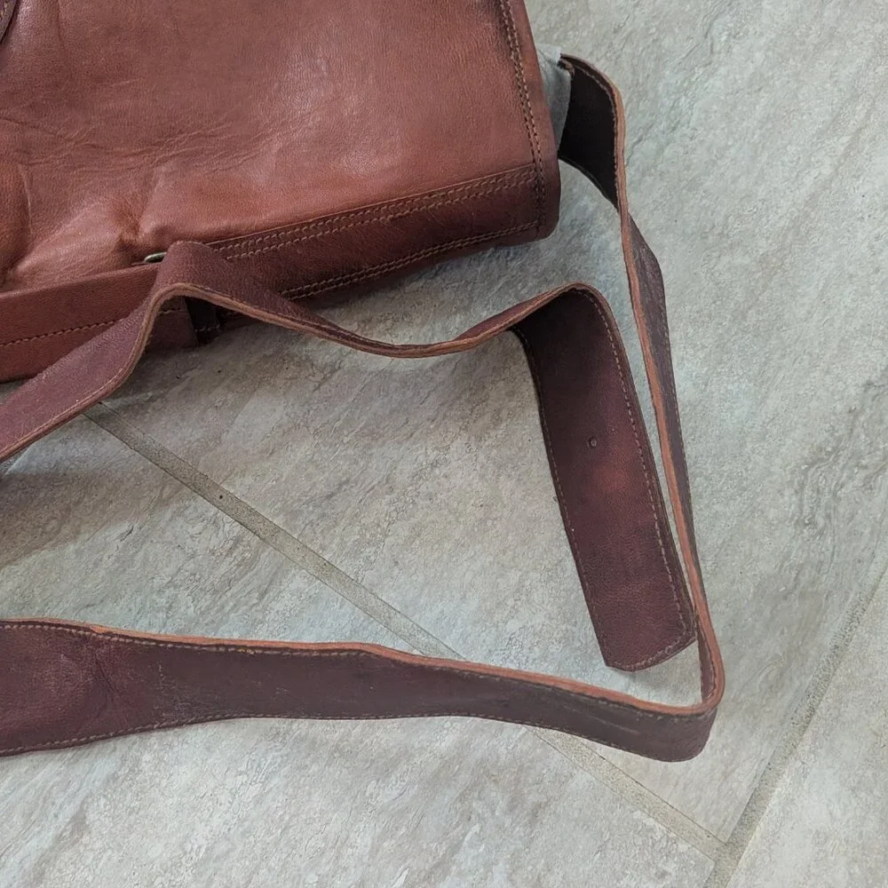 Leather Brown Messenger Bag Men's Laptop satchel Briefcase handmade